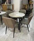 4-Seater Marble Dining Set - Round Shape - 1