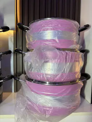 Hoffner 3-Piece Nonstick Pot Set - Pink