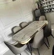 6-Seater Rectangular Marble Dining Set - 4