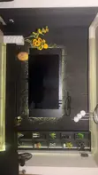 Home Interiors Black TV Console with LED Lights - 3