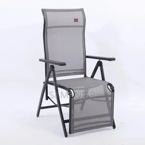 Adjustable Folding Mesh Patio Lounge Chair with Extendable Leg Rest