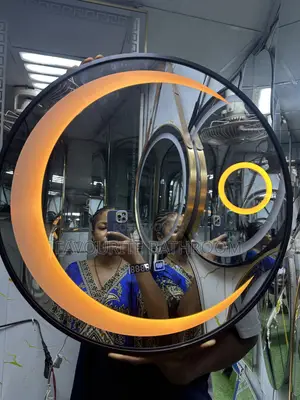 Black Frame Hand Wave LED Mirror with Digital Timer