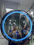 Black Frame Hand Wave LED Mirror with Digital Timer - 2