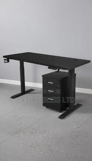 Electric Adjustable Height Computer Table with Mobile Drawer - 1.4m