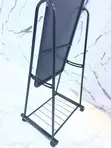 Black Standing Mirror With Shoe Rack - 1