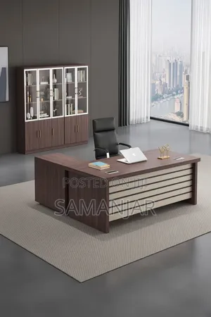 Modern Executive Table with Side Cabinet Return - 1.6m