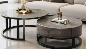 Real Marble Twin Center Table da Side Drawer