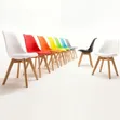 Restaurant Chairs - Plastic with Leather and Beech Wood - 4