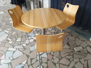 Restaurant Wooden Table and 4 Chairs Set