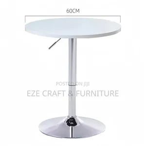 Height Adjustable Bar Table - White