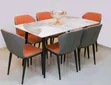 Home Interiors 6-Seater Dining Table - Glossy Multicolored Marble - 2