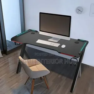 Premium Gaming Computer Desk - Black Glossy Finish