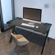 Premium Gaming Computer Desk - Black Glossy Finish - 2