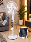 Holy Grace 197F Fan mai Amfani da Hasken Rana tare da Remote & LED - 2