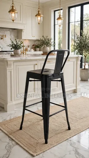 Unique Kitchen or Bar Stool - Black Metal
