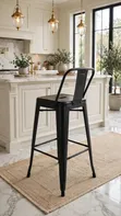 Unique Kitchen or Bar Stool - Black Metal - 1