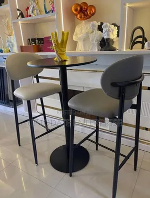 Home Interiors Metal Bar Chairs and Table Set
