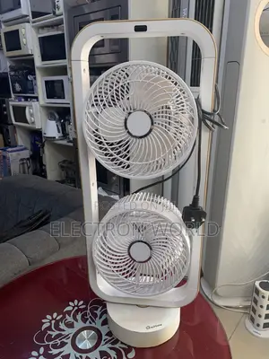 Dual-Head Vertical Circulation Table Fan - Wadda Aka Yi Amfani Da Shi A Kasashen Waje