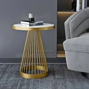 Home Interiors Ceramic Top Side Table - Baki/Zinariya