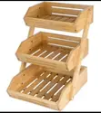 3-Tier Bamboo Rack Don Adana Abinci da Kayan Lambu - 2