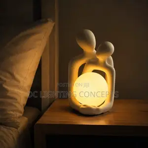 Modern Art Deco Abstract Couple Sculpture LED Night Light