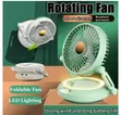 Fan mai ɗaukar hoto mai juyawa da fitilar LED - 1