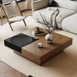Modern Minimalist Square Wooden Center Table - 1