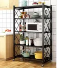 5-Tier Foldable Kitchen Storage Rack with Wheels - 2