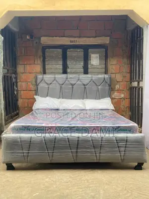 6x6 8" Foreign Orthopedic Mattress + Bed Frame + Pillows
