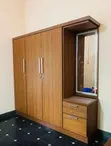 Home Interiors 4-Door Wardrobe - Wine Red & Cream - 2