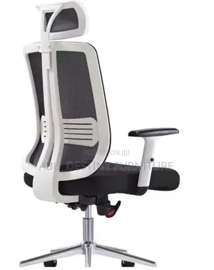 Mesh Office Chair with Headrest - White Frame