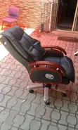 Executive Reclining Office Chair - Black Leather - 1