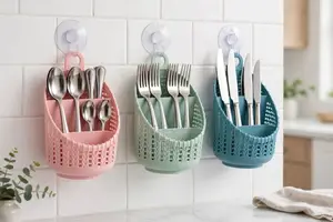 Cutlery Holder & Desktop Organizer with Hook