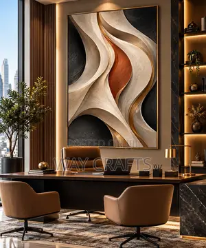 3D Abstract Wall Art Frame - Cream, Bronze, Copper, Gold, Black
