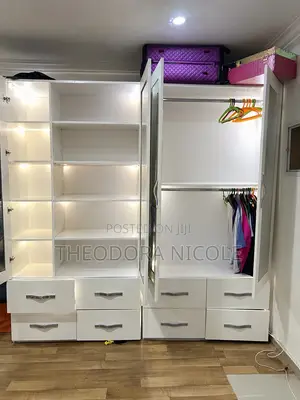 8x4ft HDF Wardrobe with Mirror & Drawers (2 Units)