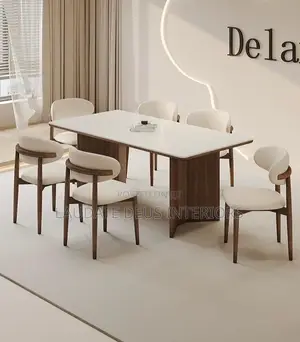 Exquisite Contemporary 6-Seater Marble Top Dining Table