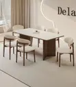 Kyakkyawar Dining Table Mai Zama 6 na Zamani Mai Sama da Marmara - 1