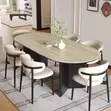 Kyakkyawar Dining Table Mai Zama 6 na Zamani Mai Sama da Marmara - 2