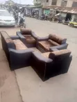 7 Seater Sofa Set - Navy Blue Velvet - 1