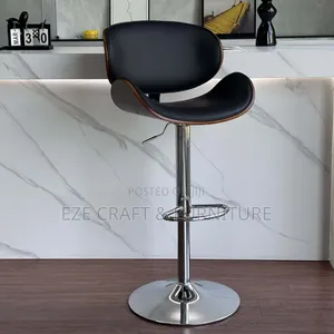 Luxury Executive Velvet Bar Stool - Orange