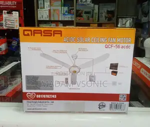 QASA 56-Inch AC/DC Fan Mai Girma (Fari)