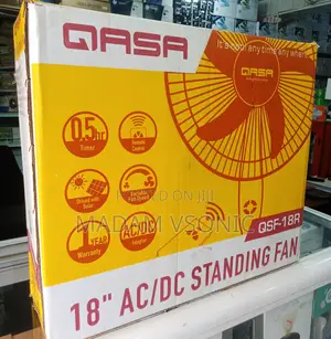 QASA 18-Inch AC/DC Standing Fan