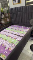 5x6 Dark Grey Upholstered Bed Frame - 2