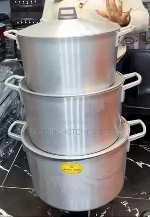 3pcs Winda Gold Cast Aluminum Pots (Babban Girman) 40, 42, 45cm