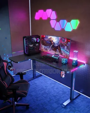 Premium L-Shape Gaming Table - 1.4m with RGB Edge Lighting