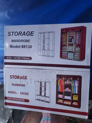Brand New 3-Set Storage Wardrobe - Dark Red