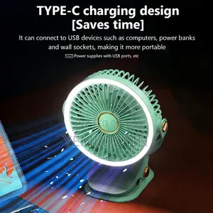 4-in-1 Rechargeable Clip Fan with LED Light & Aromatherapy Mist