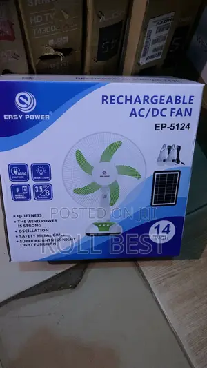 Easy Power Rechargeable Stand Fan with LED Light