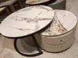 2-in-1 Double Drawer Marble Center Table - 1