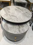 2-in-1 Double Drawer Marble Center Table - 2